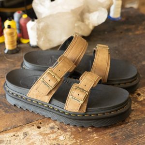 Myles Savannah Tan Tumbled Nubuck Slide