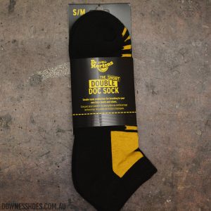 Dr Martens Black and Yellow Short Double Doc Sock 2 Pack